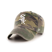 Load image into Gallery viewer, Chicago White Sox &#39;47 Brand MLB Clean Up Adjustable Cap Hat Camo Crown/Visor White Logo
