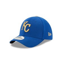 Load image into Gallery viewer, Kansas City Royals New Era MLB 39THIRTY 3930 Flexfit Cap Hat Royal Blue Crown/Visor Metallic Gold Logo 
