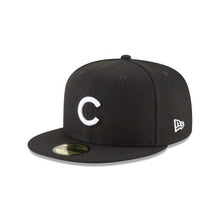 Load image into Gallery viewer, Chicago Cubs New Era MLB 59FIFTY 5950 Fitted Cap Hat Black Crown/Visor White Logo 
