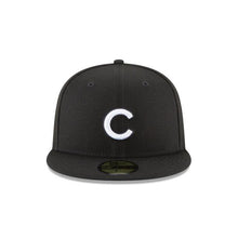 Load image into Gallery viewer, Chicago Cubs New Era MLB 59FIFTY 5950 Fitted Cap Hat Black Crown/Visor White Logo 
