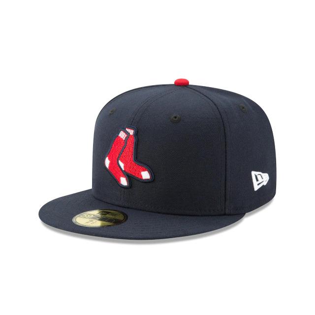 Boston Red Sox New Era MLB 59FIFTY 5950 Fitted Cap Hat Navy Crown/Visor Red/White 