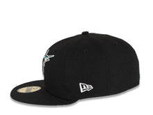 Load image into Gallery viewer, Florida Marlins New Era MLB 59FIFTY 5950 Fitted Cap Hat Black Crown/Visor Team Color Logo City Cluster
