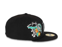 Load image into Gallery viewer, Florida Marlins New Era MLB 59FIFTY 5950 Fitted Cap Hat Black Crown/Visor Team Color Logo City Cluster
