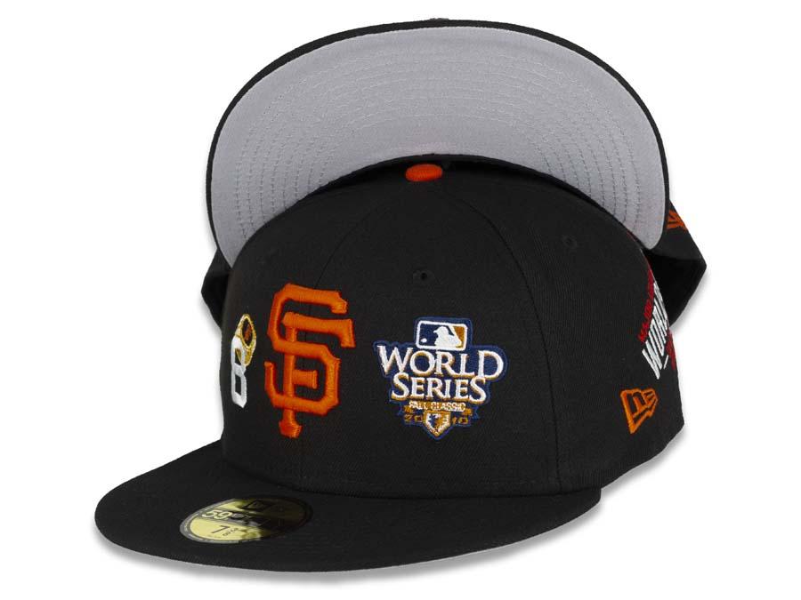 San Francisco Giants New Era MLB 59FIFTY 5950 Fitted Cap Hat Team Color Black Crown/Visor Orange Logo Count the Ring