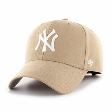 New York Yankees '47 MLB MVP Adjustable Cap Hat Khaki Crown/Visor White Logo