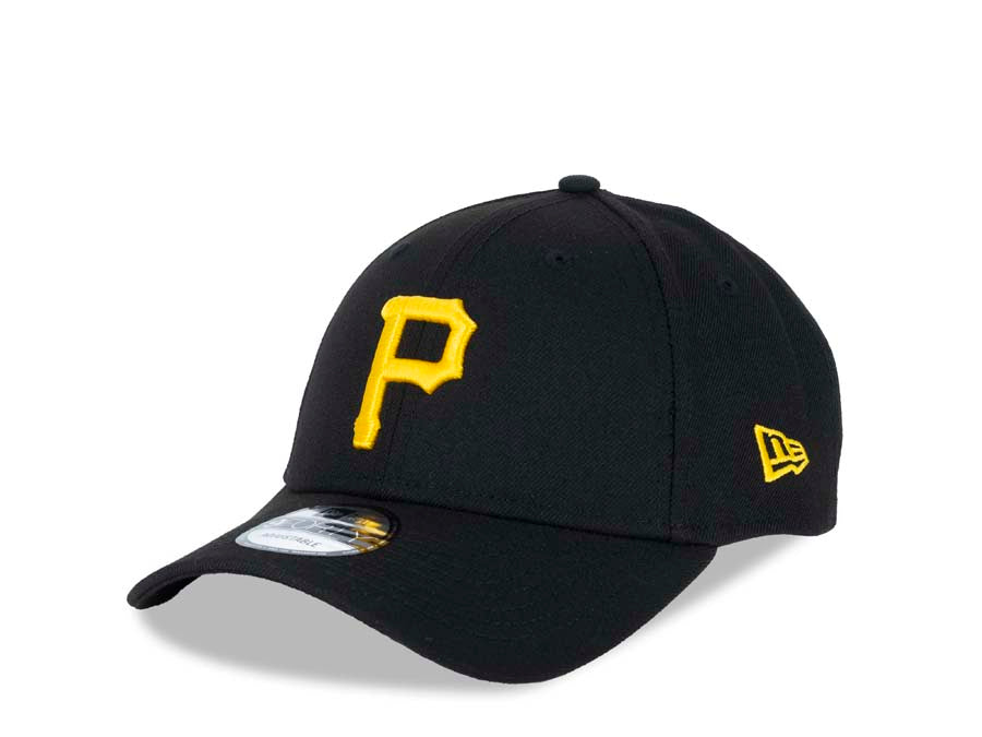 Pittsburgh Pirates New Era MLB 9FORTY 940 Adjustable Cap Hat Black Crown/Visor Yellow Logo Alternate Back Logo