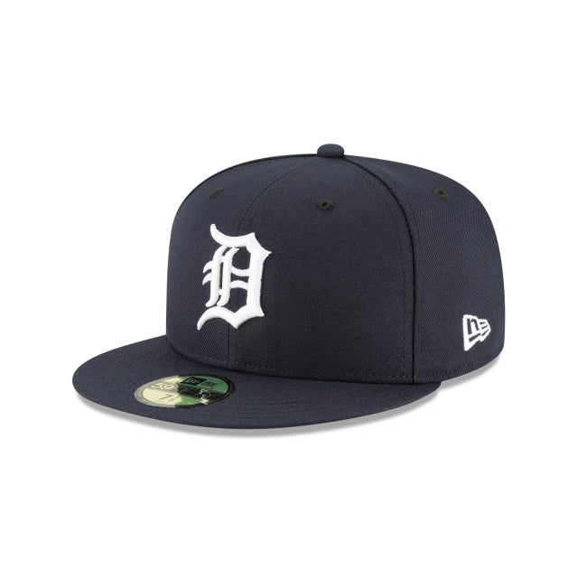 (Youth) Detroit Tigers New Era MLB 59FIFTY 5950 Fitted Cap Hat Navy Crown/Visor White Logo 