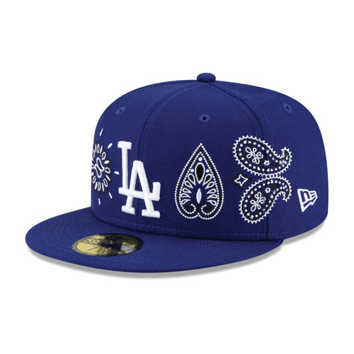 Los Angeles Dodgers New Era MLB 59FIFTY 5950 Fitted Cap Hat Royal Blue Crown/Visor White Logo (Paisley)
