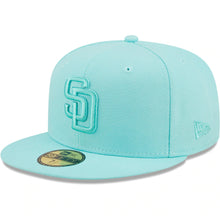 Load image into Gallery viewer, San Diego Padres New Era MLB 59FIFTY 5950 Fitted Cap Hat Blue Tint Crown/Visor Blue Tint Logo (Color Pack)
