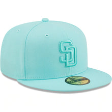 Load image into Gallery viewer, San Diego Padres New Era MLB 59FIFTY 5950 Fitted Cap Hat Blue Tint Crown/Visor Blue Tint Logo (Color Pack)
