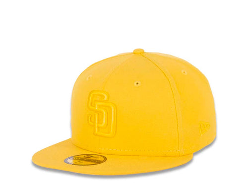 San Diego Padres New Era MLB 59FIFTY 5950 Fitted Cap Hat Yellow Crown/Visor Yellow Logo (Color Pack)