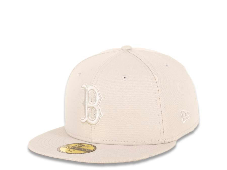 Boston Red Sox New Era MLB 59FIFTY 5950 Fitted Cap Hat Medium Silver (Light Gray) Crown/Visor Medium Silver (Light Gray) Logo (Color Pack)