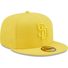 Load image into Gallery viewer, San Diego Padres New Era MLB 59FIFTY 5950 Color Pack Snapback Cap Hat Yellow Crown/Visor Yellow Logo
