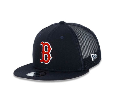 Boston Red Sox New Era MLB 9FIFTY 950 Mesh Trucker Snapback Cap Hat Navy Crown/Visor Team Color Logo 