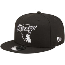 Load image into Gallery viewer, Chicago White Sox New Era MLB 9FIFTY 950 Snapback Cap Hat Black Crown/Visor White Logo (Logo State)
