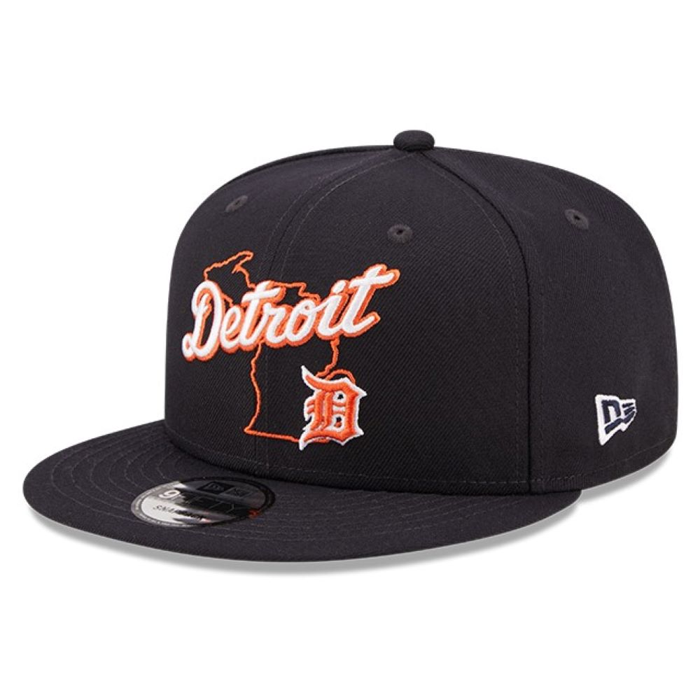 Detroit Tigers New Era MLB 9FIFTY 950 Snapback Cap Hat Navy Crown/Visor Team Color Logo (Logo State)