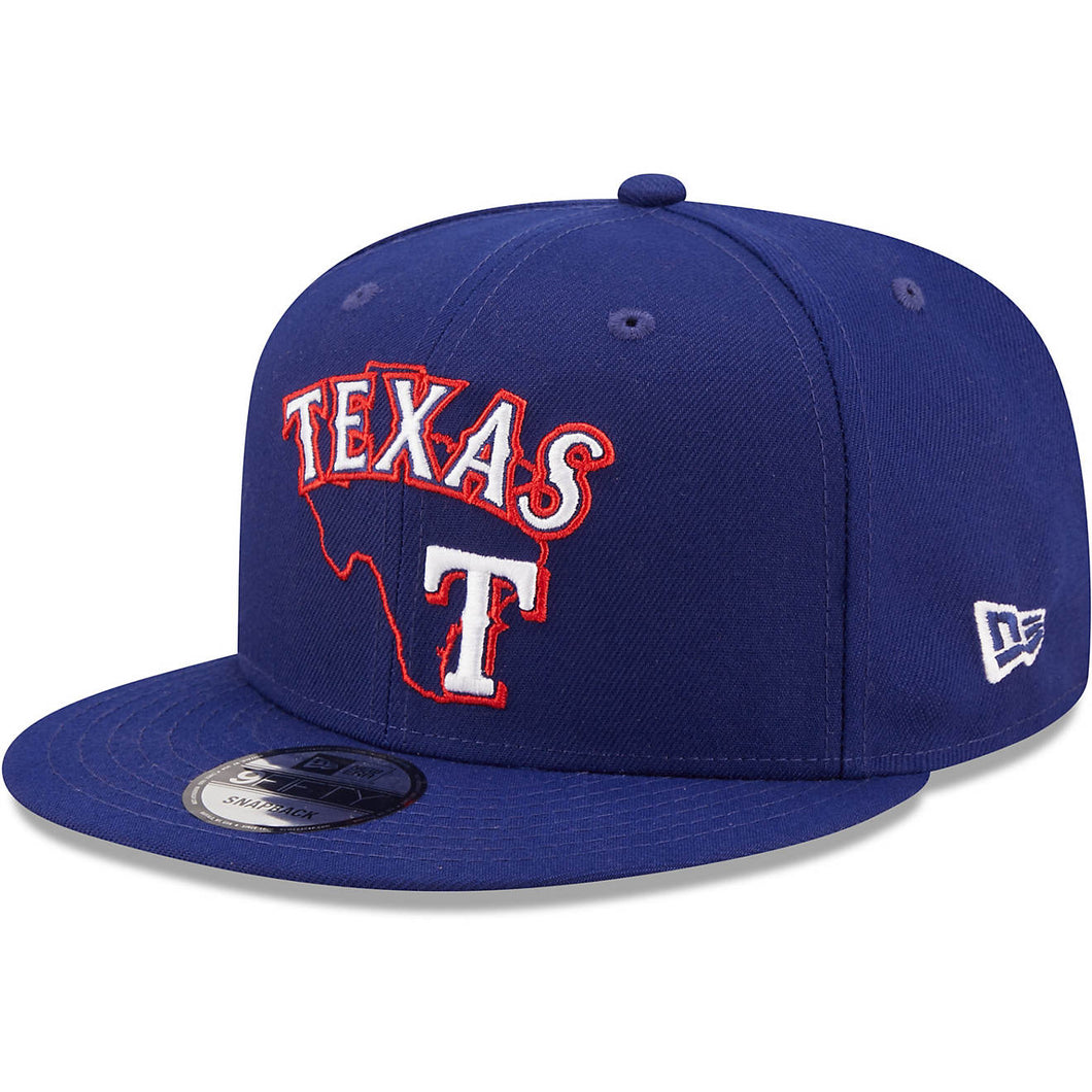Texas Rangers New Era MLB 9FIFTY 950 Snapback Cap Hat Royal Blue Crown/Visor Team Color Logo (Logo State)