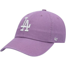 Load image into Gallery viewer, Los Angeles Dodgers &#39;47 Brand MLB Clean Up Adjustable Cap Hat Varsity Purple Crown/Visor White Logo 
