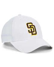 Load image into Gallery viewer, San Diego Padres &#39;47 Brand MLB Clean Up Adjustable Cap Hat White Crown/Visor Brown/Yellow Logo 
