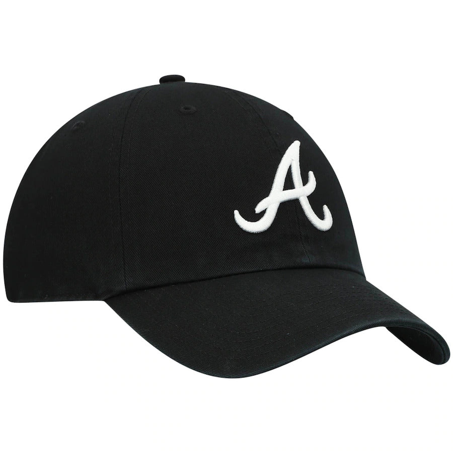 47 Brand Atlanta Braves Black White Clean Up Cap - Black