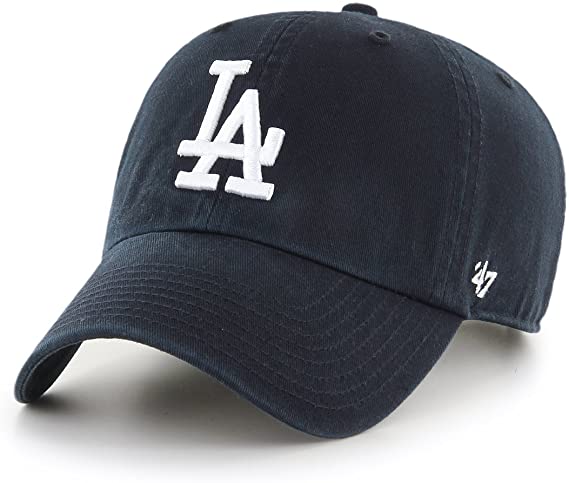 Los Angeles Dodgers '47 MLB Clean Up Adjustable Cap Hat Navy Crown/Visor White Logo 