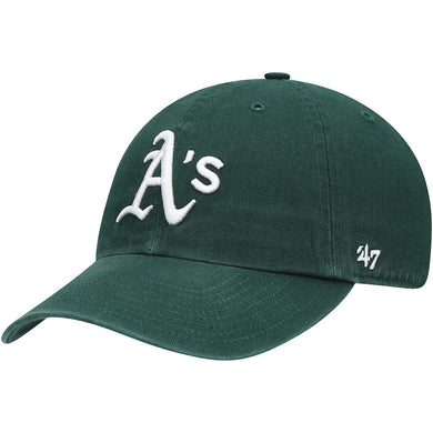 Oakland Athletics '47 MLB Clean Up Adjustable Cap Hat Dark Green Crown/Visor White Logo 