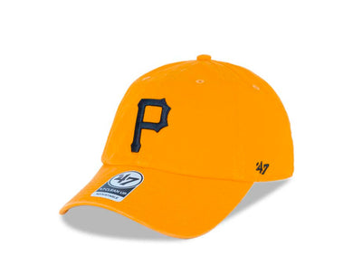 Pittsburgh Pirates '47 MLB Clean Up Adjustable Cap Hat Gold Crown/Visor Black Logo 