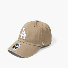 Load image into Gallery viewer, Los Angeles Dodgers &#39;47 MLB Clean Up Adjustable Cap Hat Khaki Crown/Visor White Logo 
