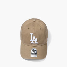 Load image into Gallery viewer, Los Angeles Dodgers &#39;47 MLB Clean Up Adjustable Cap Hat Khaki Crown/Visor White Logo 
