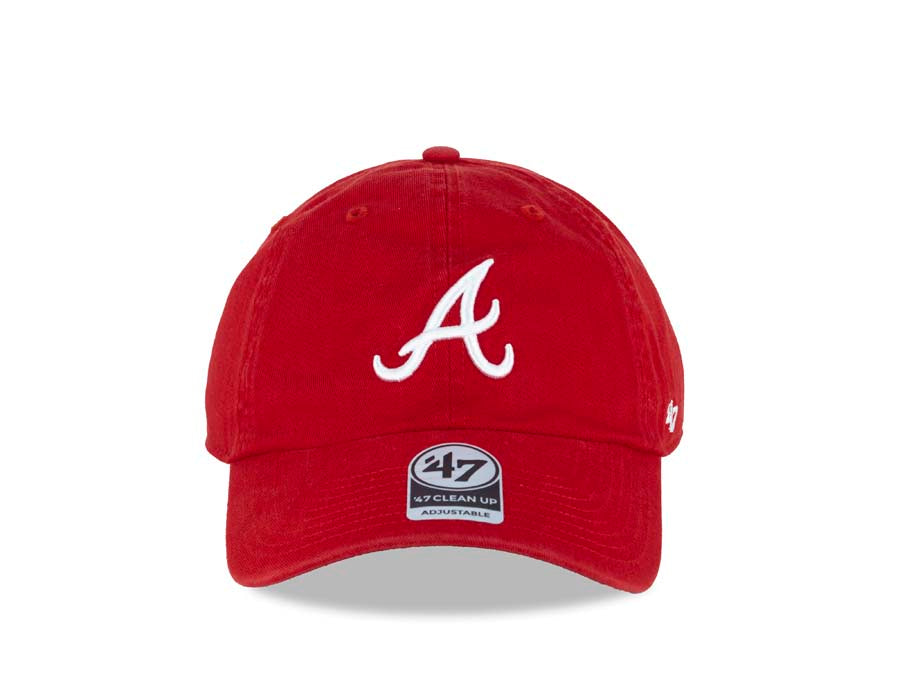 Atlanta Braves '47 Brand MLB Clean Up Adjustable Cap Hat Red Crown/Vis –  Capland