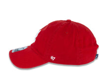 Load image into Gallery viewer, Atlanta Braves &#39;47 Brand MLB Clean Up Adjustable Cap Hat Red Crown/Visor White Logo 

