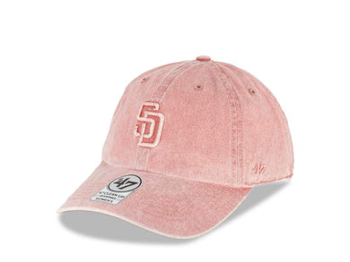 (Women) San Diego Padres '47 Brand MLB Clean Up Adjustable Cap Hat Misty Pink Crown/Visor Misty Pink Logo 