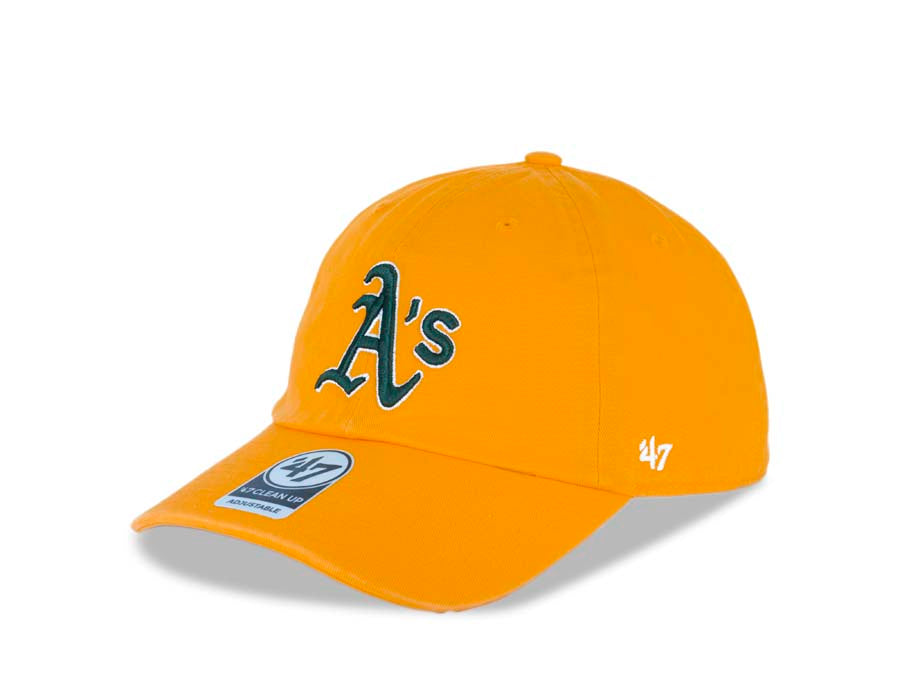 Oakland Athletics '47 MLB Clean Up Adjustable Cap Hat Gold Crown/Visor Dark Green/White Logo 