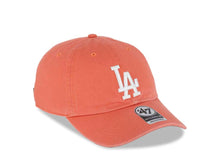 Load image into Gallery viewer, Los Angeles Dodgers &#39;47 Brand MLB Clean Up Adjustable Cap Hat Orange Crown/Visor White Logo 
