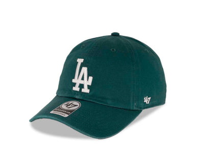 Los Angeles Dodgers '47 Brand MLB Clean Up Adjustable Cap Hat Dark Green Crown/Visor White Logo 