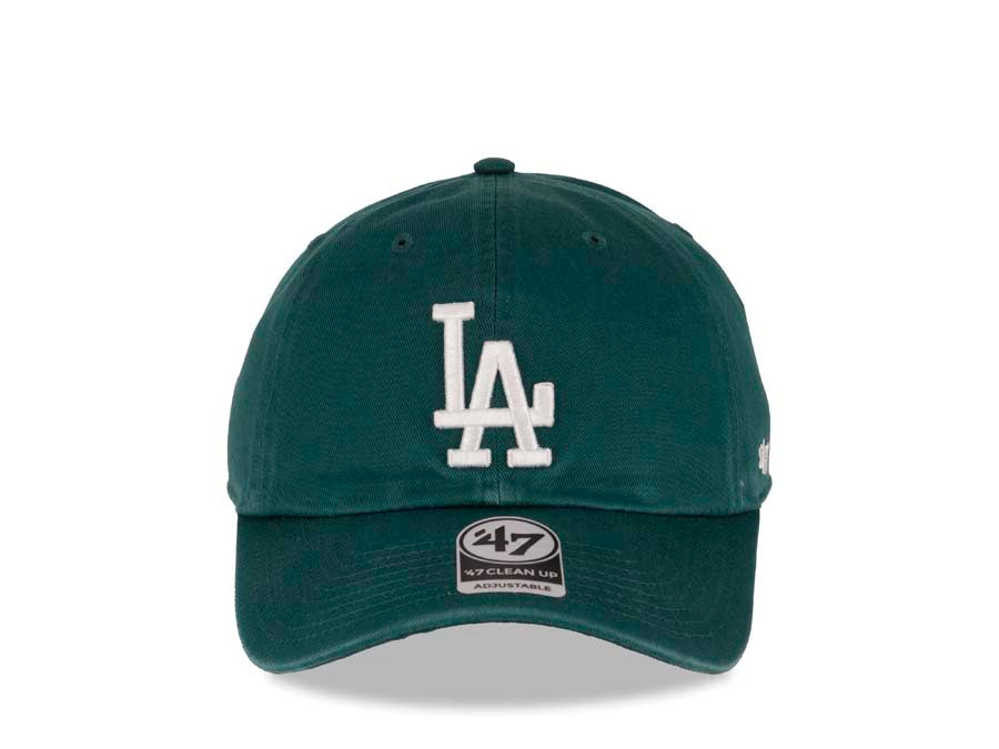 #039;47 CLEAN UP ADJUSTABLE HAT. MLB. LOS ANGELES DODGERS. MOSS GREEN.