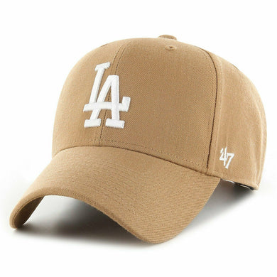 Los Angeles Dodgers '47 Brand MLB MVP Adjustable Cap Hat Khaki Crown/Visor White Logo 