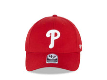 Load image into Gallery viewer, Philadelphia Phillies &#39;47 Brand MLB MVP Adjustable Cap Hat Red Crown/Visor White Logo 
