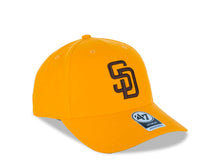 Load image into Gallery viewer, San Diego Padres &#39;47 MLB MVP Adjustable Cap Hat Gold Crown/Visor Dark Brown Logo 
