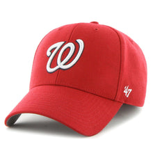 Load image into Gallery viewer, Washington Nationals &#39;47 Brand MLB MVP Adjustable Cap Hat Red Crown/Visor White/Navy Logo 
