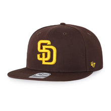 Load image into Gallery viewer, San Diego Padres &#39;47 Brand MLB Snapback Cap Hat Brown Crown/Visor Yellow Logo 
