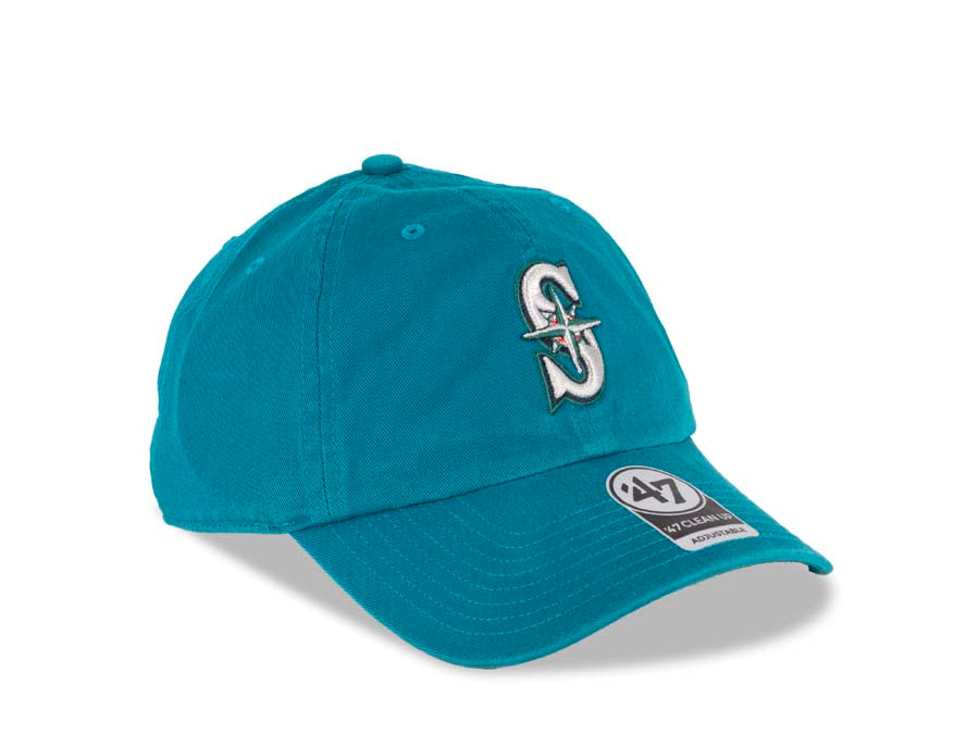 Seattle Mariners '47 Brand MLB Clean Up Adjustable Cap Hat Teal Crown/