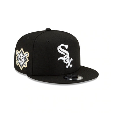 Chicago White Sox New Era MLB 9FIFTY 950 Snapback Cap Hat Black Crown/Visor White Logo Jackie Robinson Day Side Patch