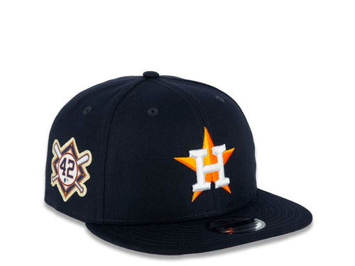 Houston Astros New Era MLB 9FIFTY 950 Snapback Cap Hat Navy Crown/Visor Team Color Logo Jackie Robinson Day Side Patch