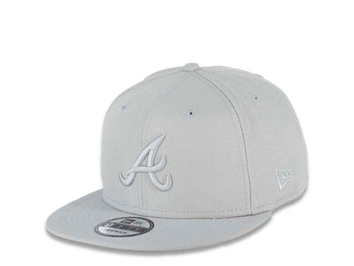 Atlanta Braves New Era MLB 9FIFTY 950 Snapback Color Pack Cap Hat Medium Silver Crown/Visor Medium Silver Logo