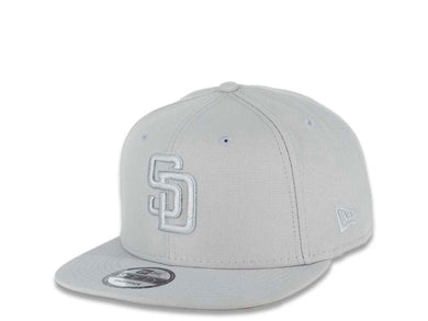 San Diego Padres New Era MLB 9FIFTY 950 Snapback Color Pack Cap Hat Medium Silver Crown/Visor Medium Silver Logo 