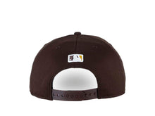 Load image into Gallery viewer, San Diego Padres New Era MLB 9FIFTY 950 2022 Clubhouse Snapback Cap Hat Brown Crown/Visor Team Color “Friar” Logo 
