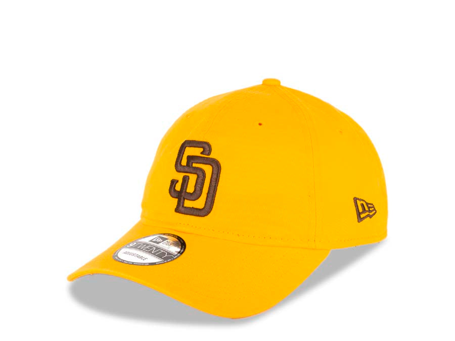 San Diego Padres New Era MLB 9TWENTY 920 Adjustable Cap Hat Yellow Crown/Visor Brown Logo