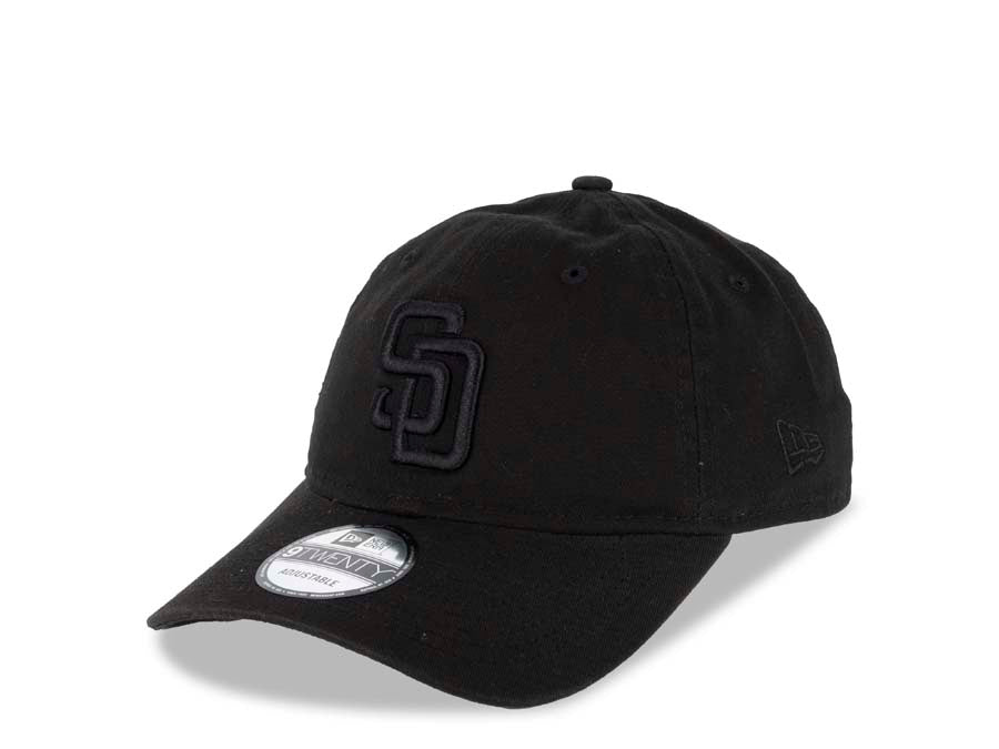 San Diego Padres New Era MLB 9TWENTY 920 Adjustable Cap Hat Black Crown/Visor Black Logo 