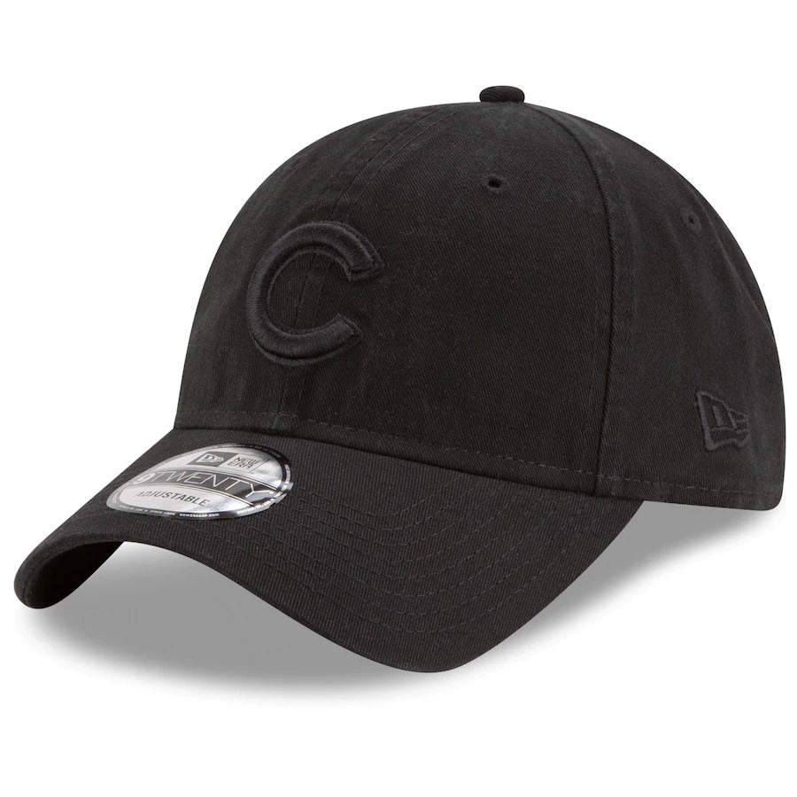 Chicago Cubs New Era MLB 9TWENTY 920 Adjustable Cap Hat Black Crown/Visor Black Logo 